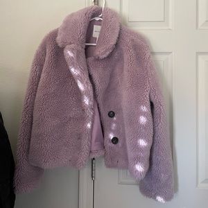 Cute lavender fluffy coat